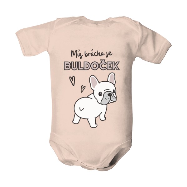 Dětské body  s potiskem Můj brácha je buldoček